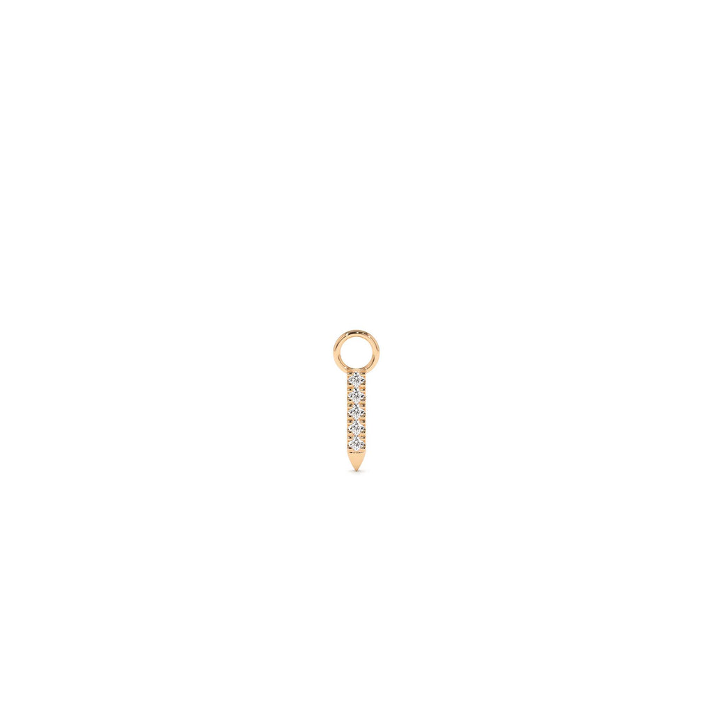 14k Diamond Spike Hoop Charm - view 2