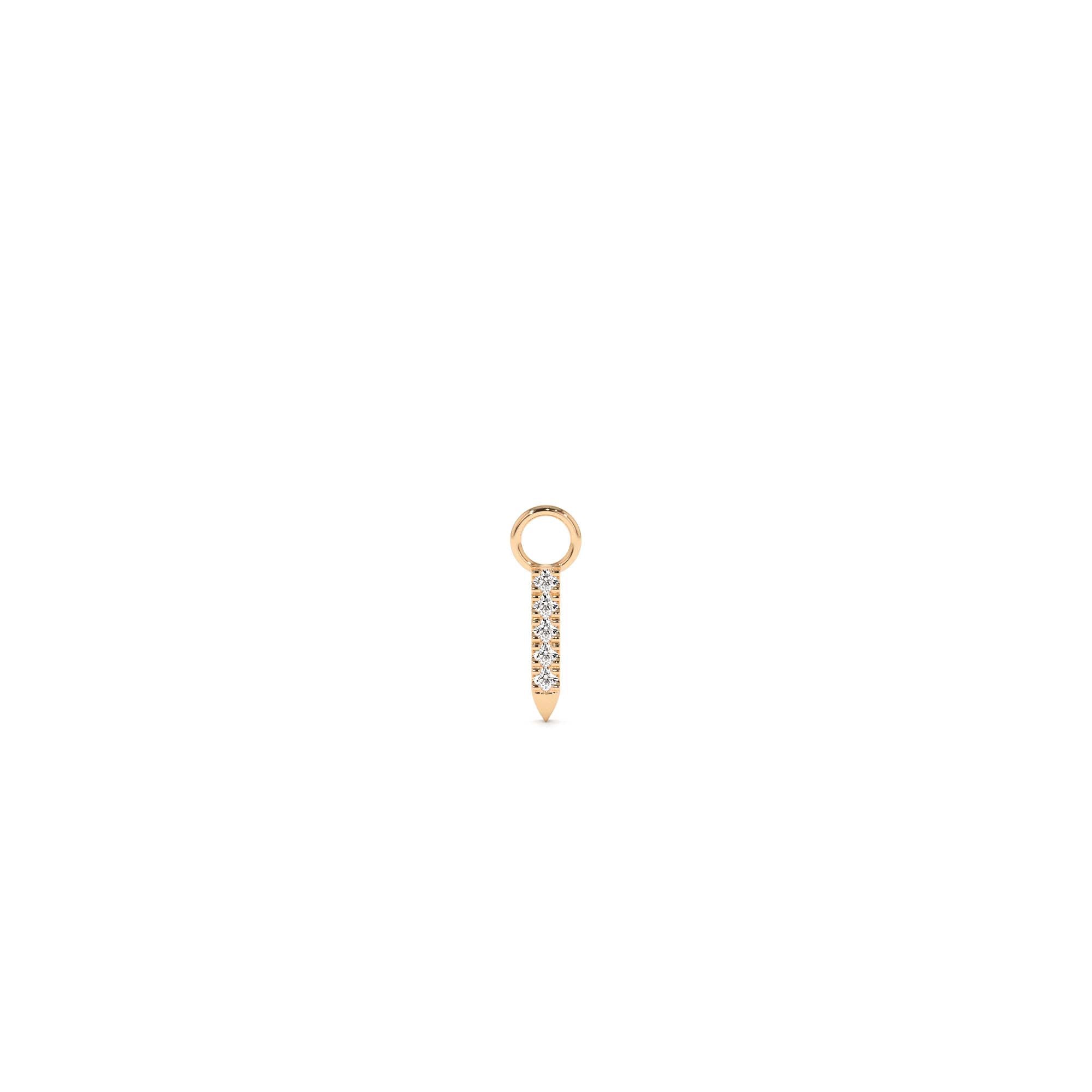 14k Diamond Spike Hoop Charm - view 2
