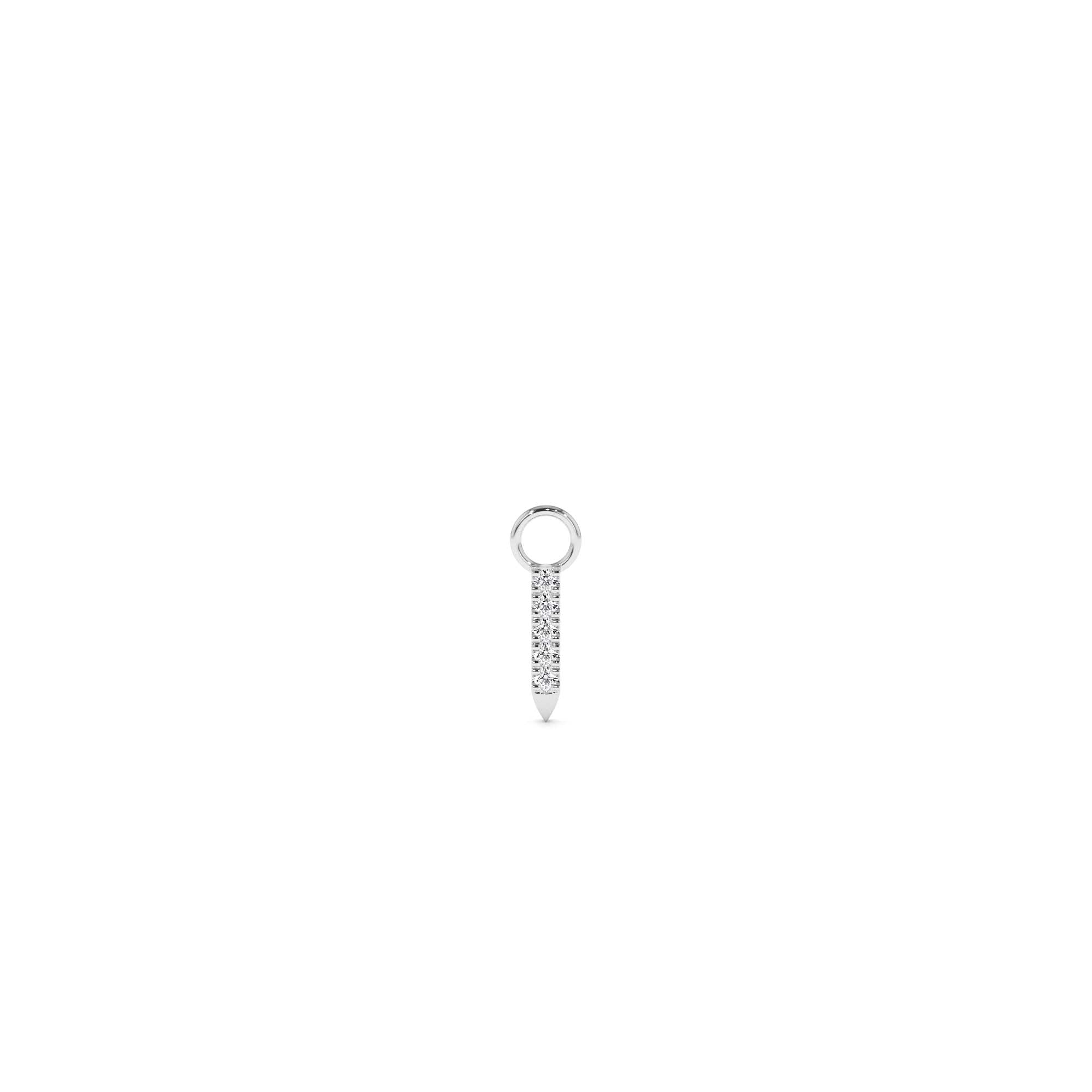 14k Diamond Spike Hoop Charm - view 3
