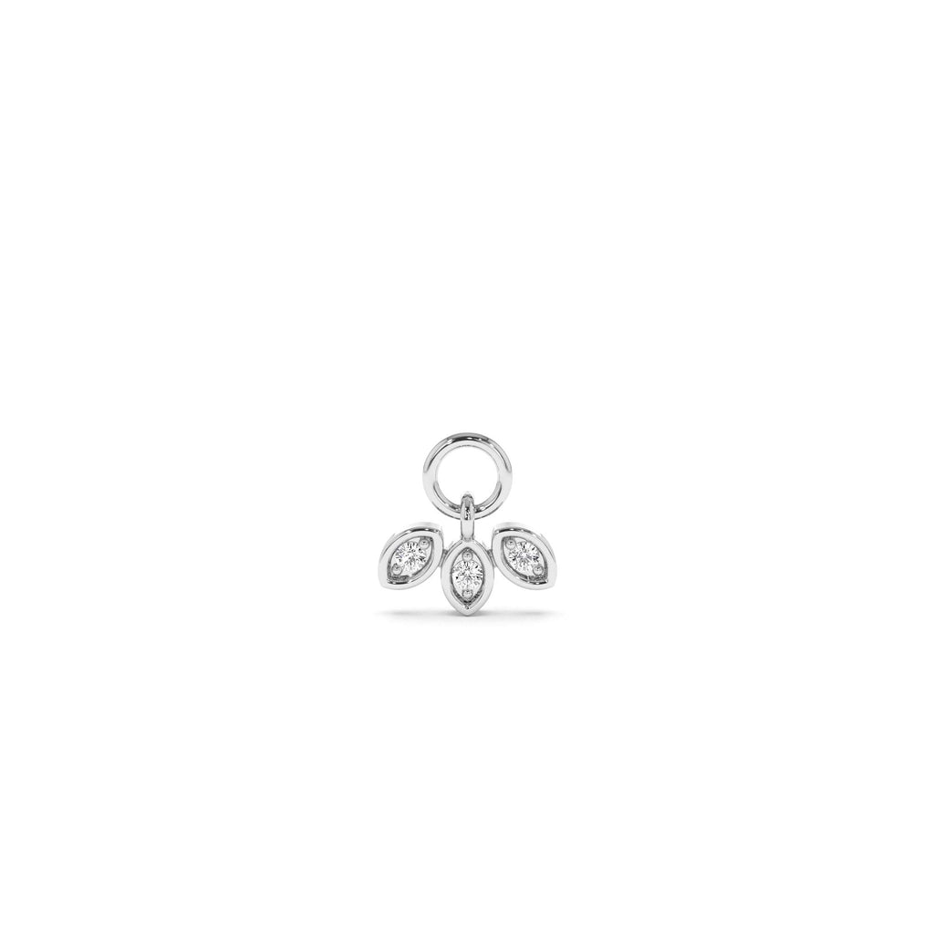 14k Leaf Shape Hoop Charm - view 3