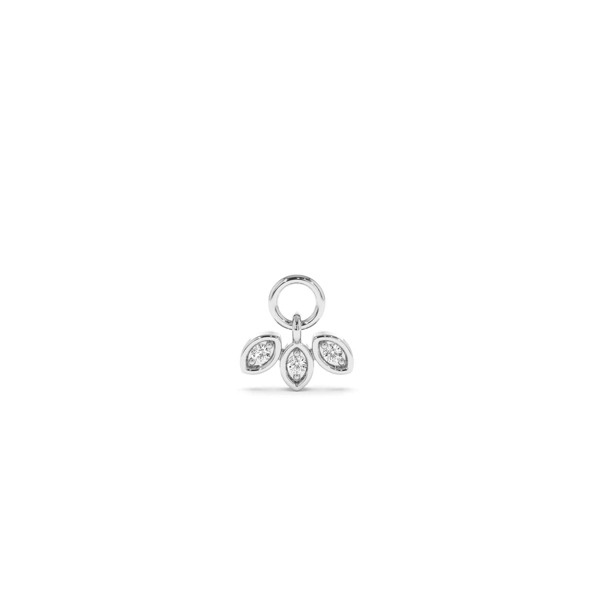 14k Leaf Shape Hoop Charm - view 3