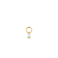 14k Single Baguette Hoop Charm by Orlina Fine