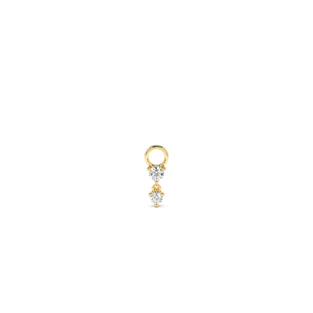 14k Diamond Dangle Hoop Charm by Orlina Fine