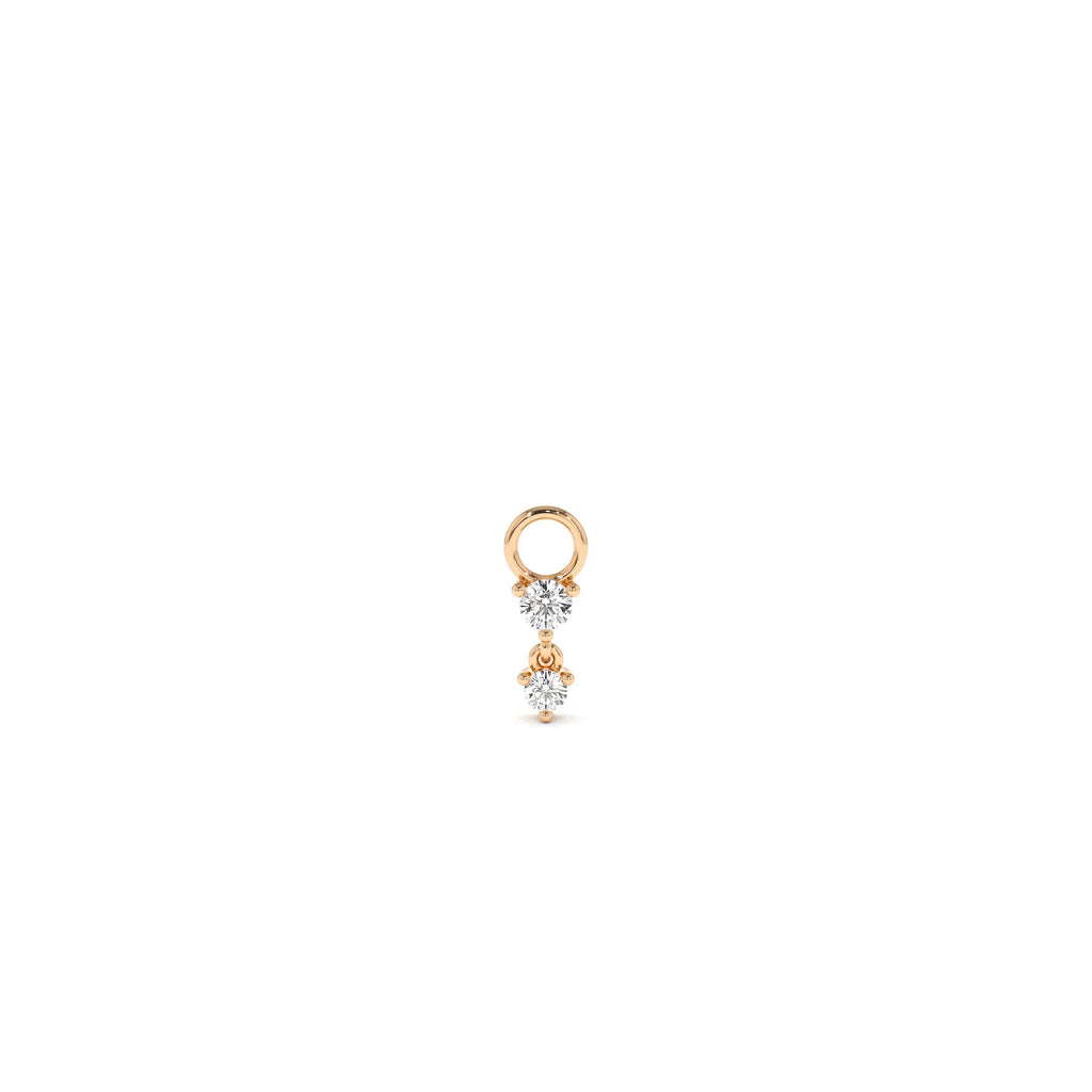 14k Diamond Dangle Hoop Charm - view 2