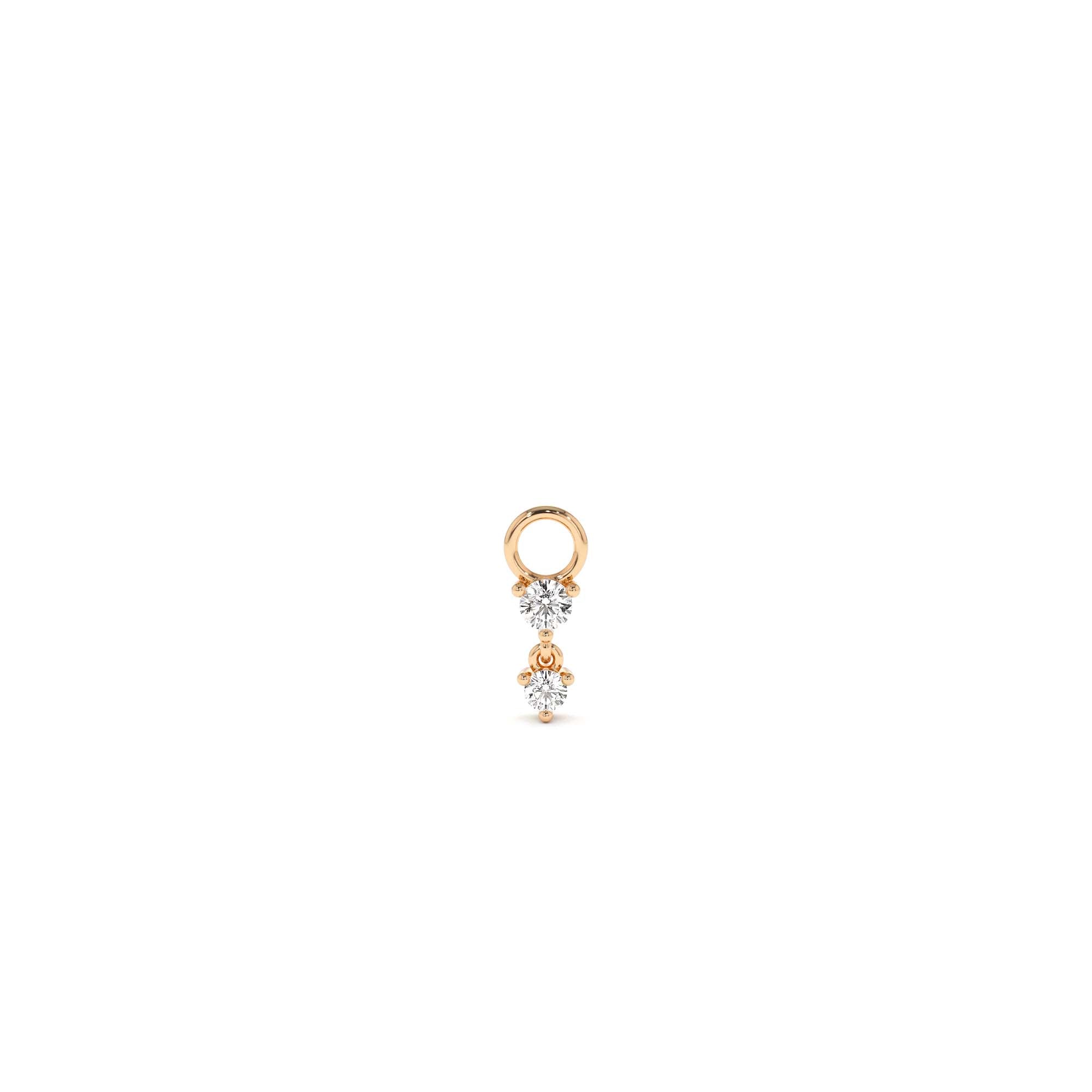 14k Diamond Dangle Hoop Charm - view 2