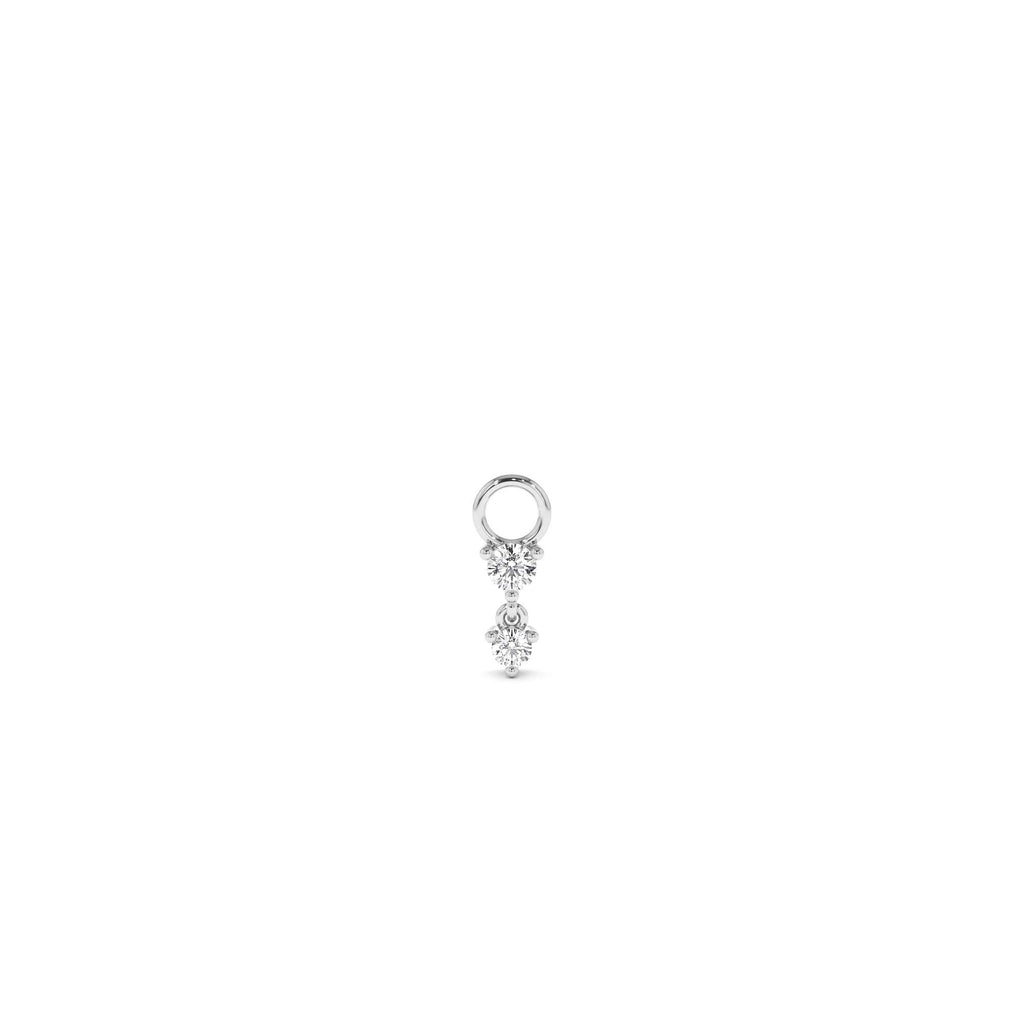 14k Diamond Dangle Hoop Charm - view 3