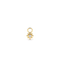 14k Diamond Starburst Hoop Charm by Orlina Fine