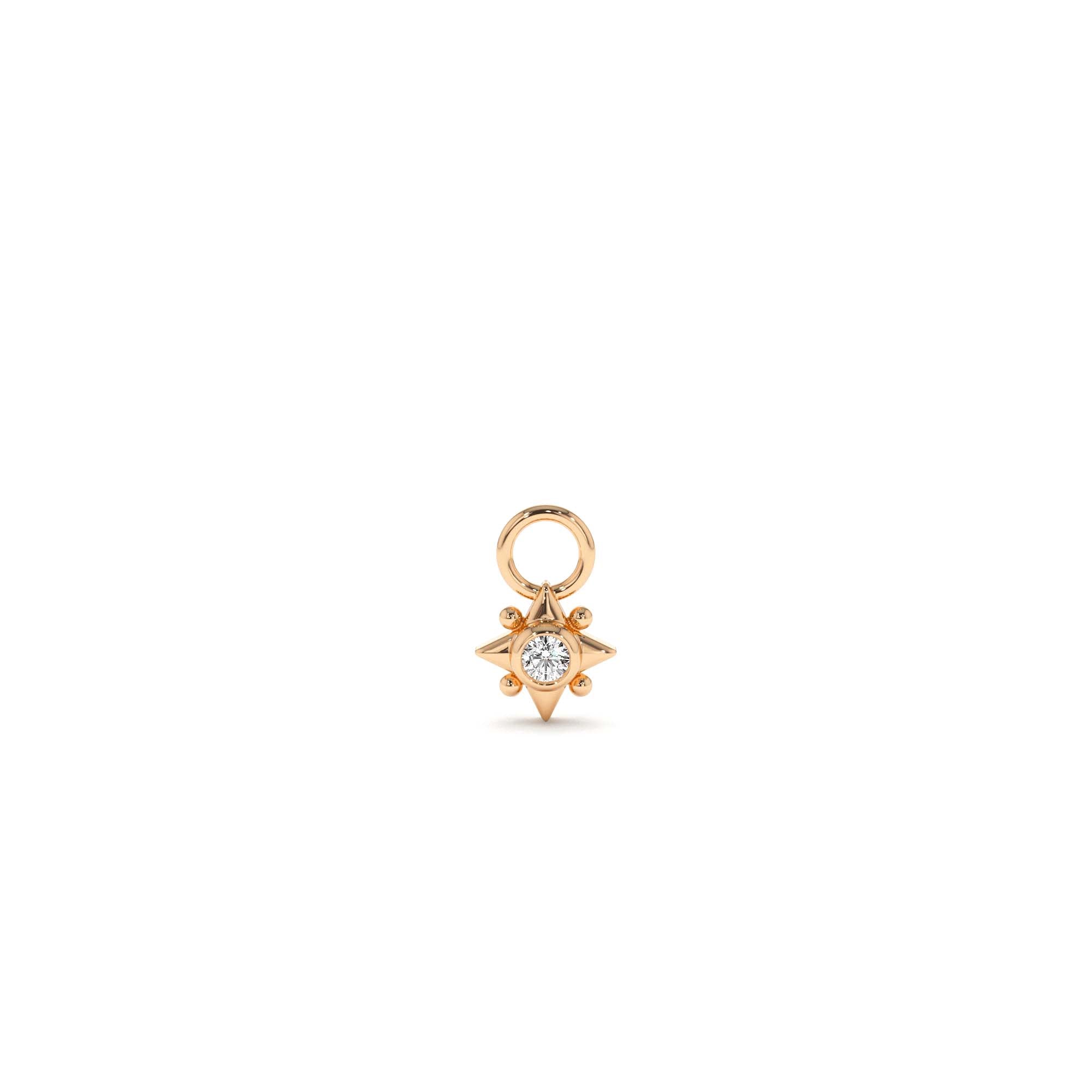 14k Diamond Starburst Hoop Charm - view 2