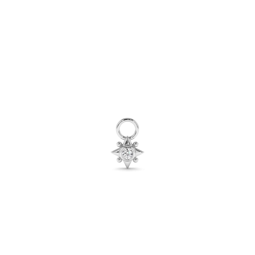 14k Diamond Starburst Hoop Charm - view 3
