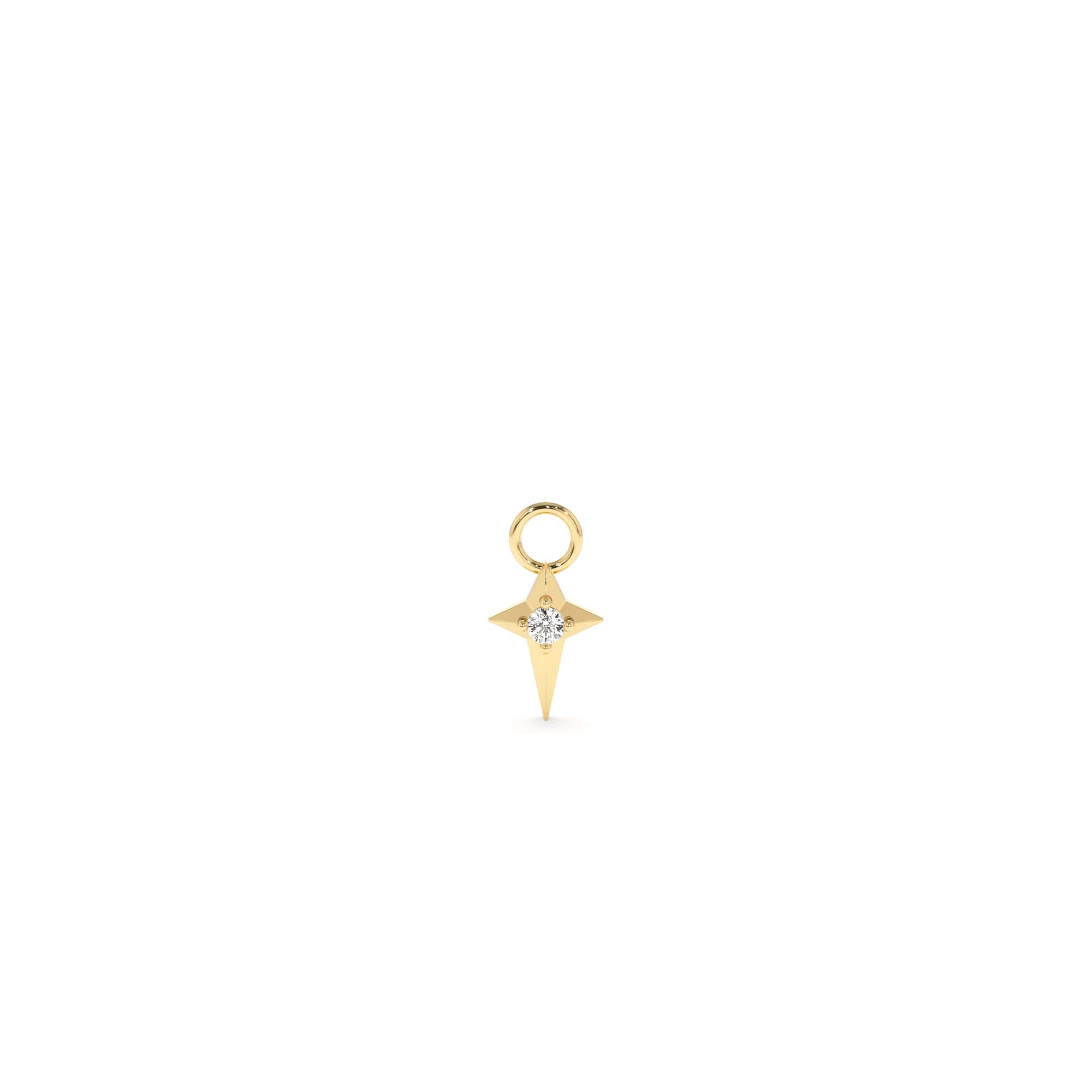 14K Diamond Northstar Hoop Charm by Orlina Fine