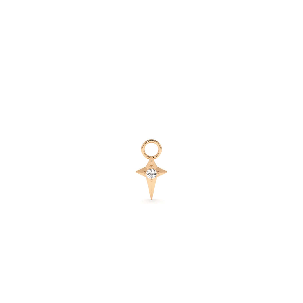 14K Diamond Northstar Hoop Charm - view 2