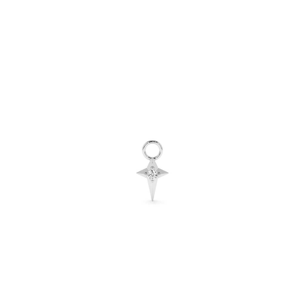 14K Diamond Northstar Hoop Charm - view 3