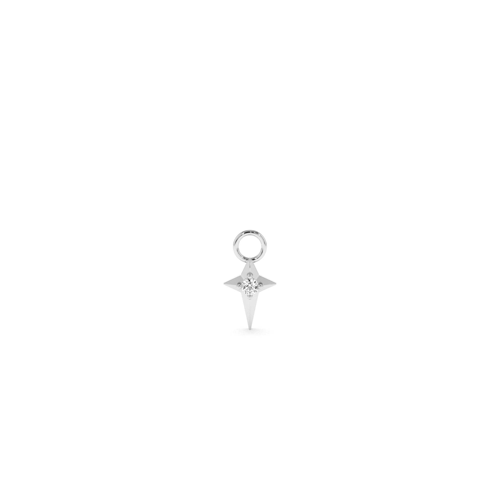 14K Diamond Northstar Hoop Charm - view 3