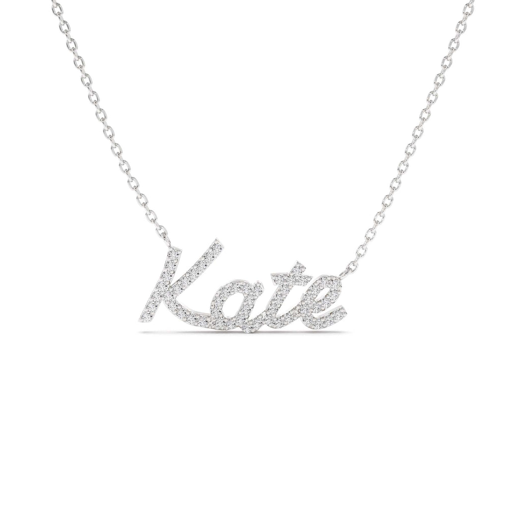 14k Personalized Diamond Name Necklace - view 4