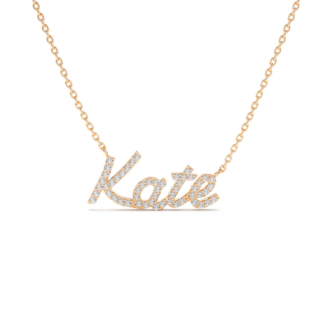14k Personalized Diamond Name Necklace - view 5