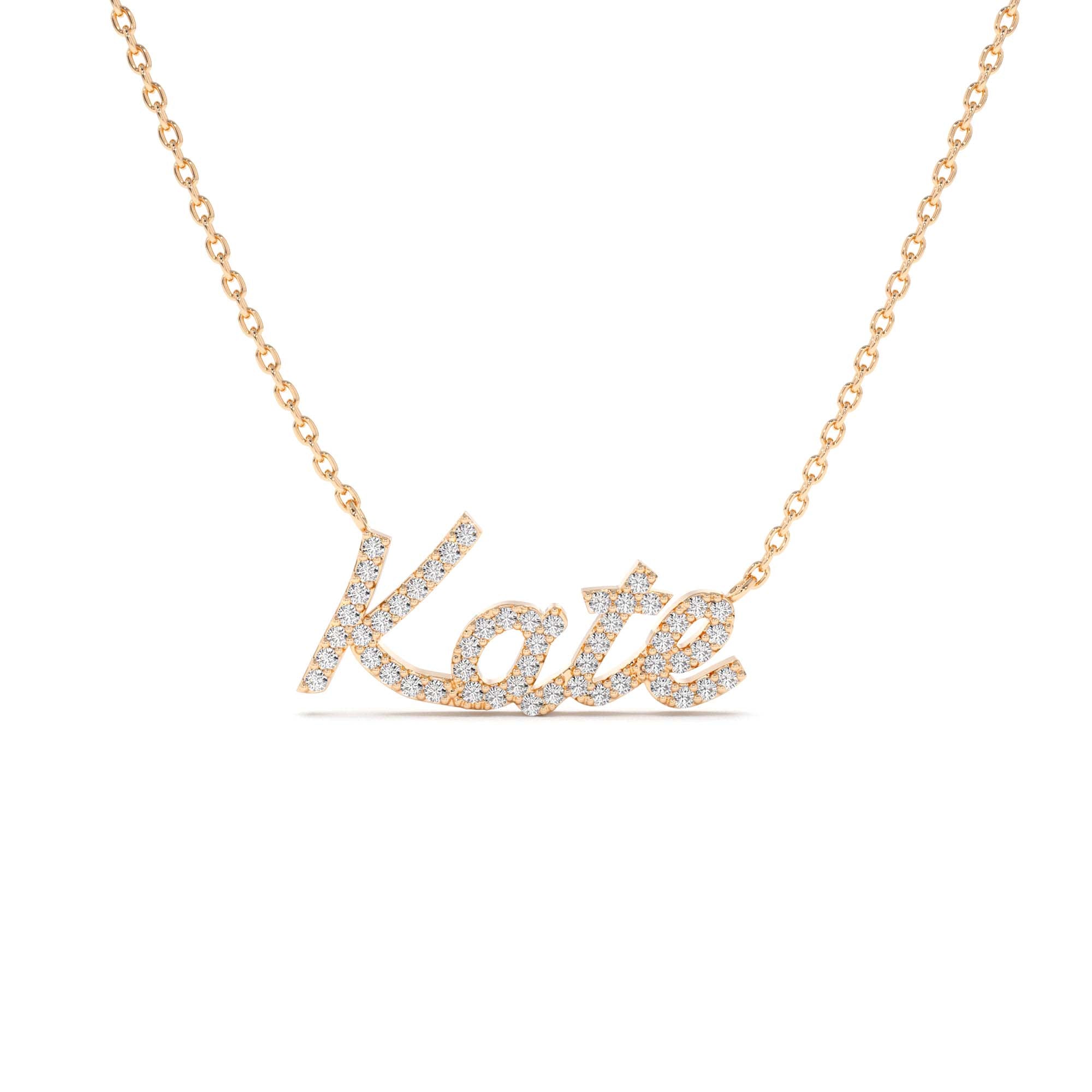 14k Personalized Diamond Name Necklace - view 5
