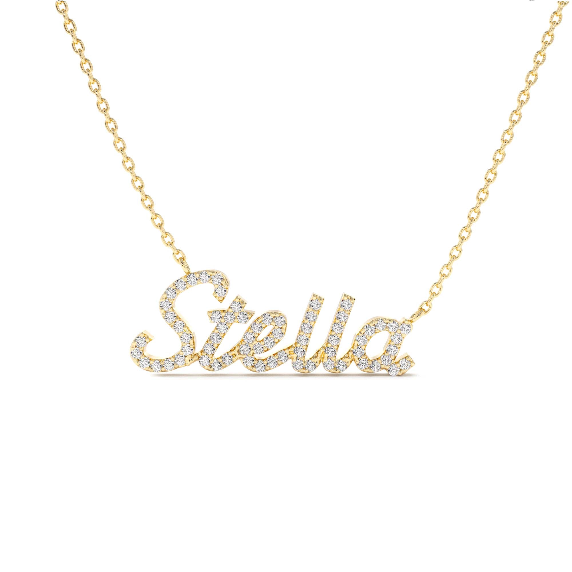 14k Personalized Diamond Name Necklace - view 3