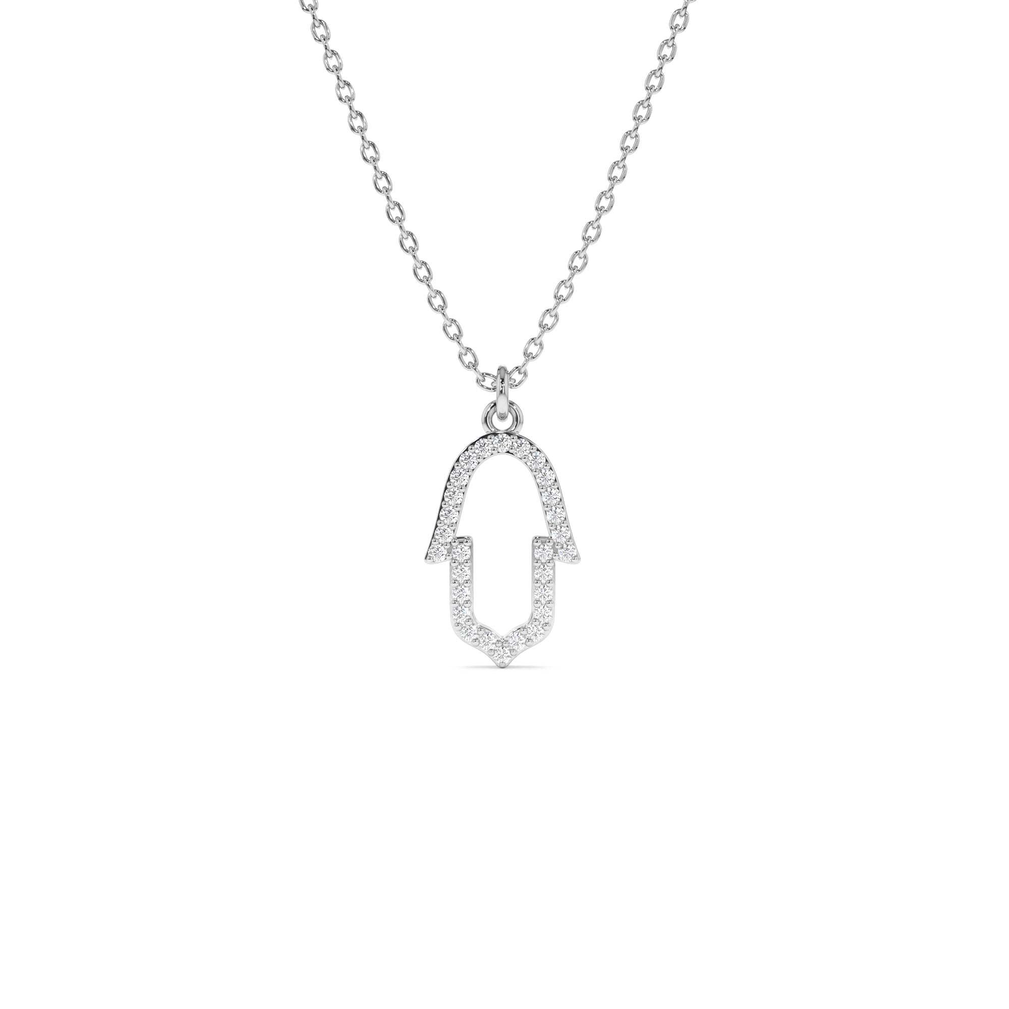 14k Diamond Hamsa Necklace - view 3