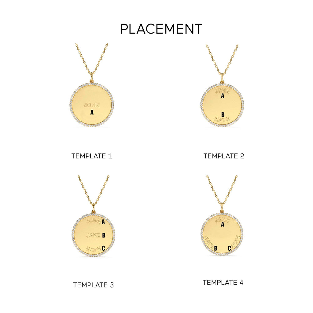 14k Personalized Diamond Medallion Necklace - view 2