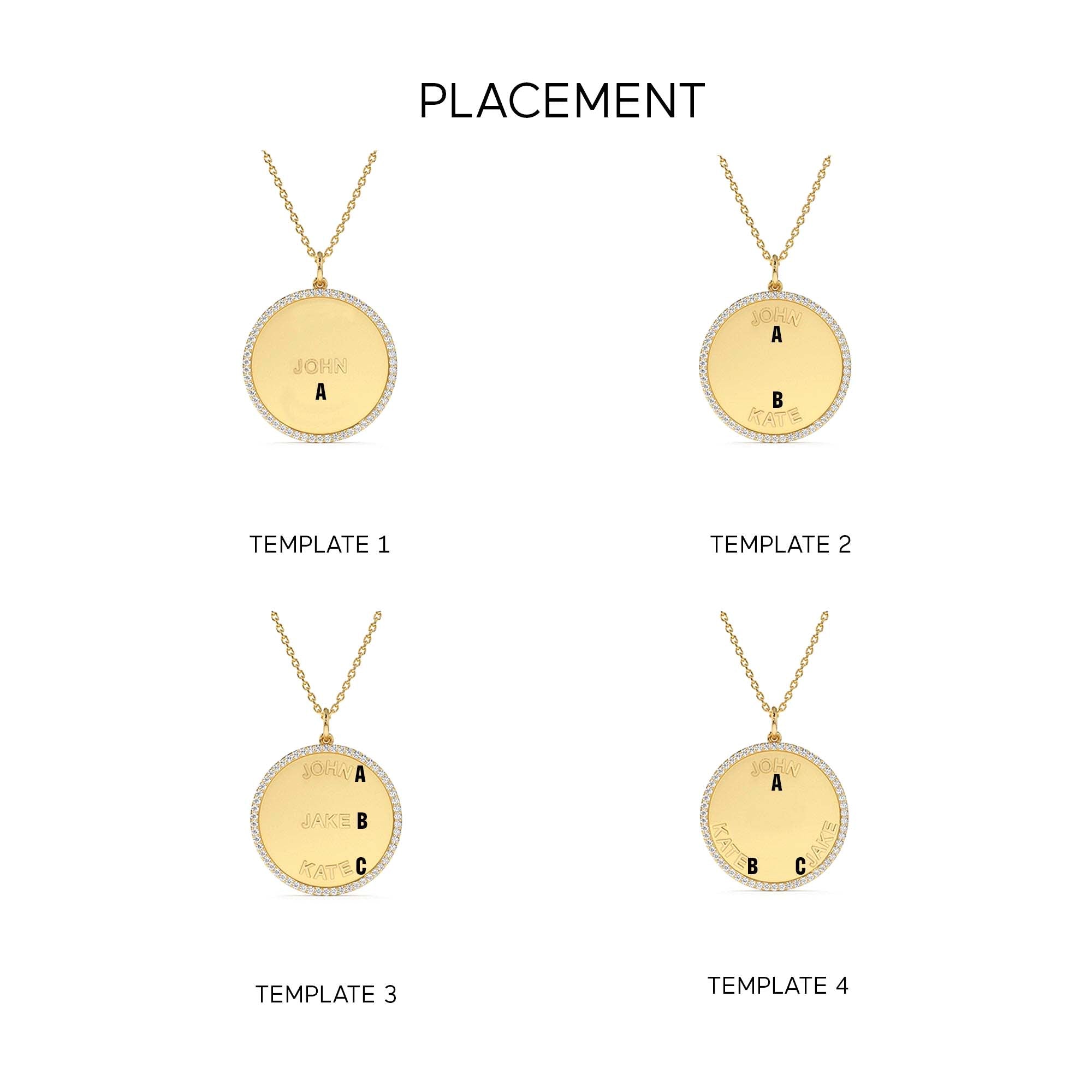 14k Personalized Diamond Medallion Necklace - view 2