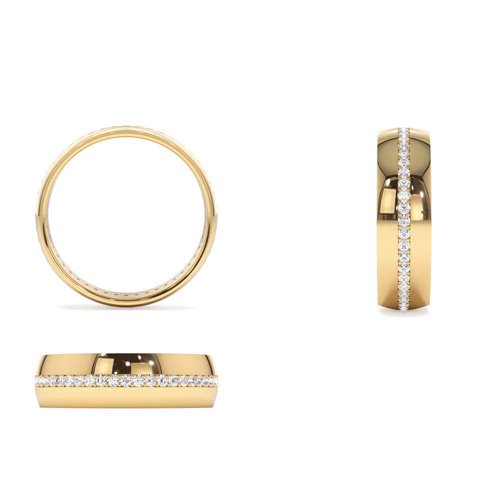 14k 5MM Wide Full Eternity Diamond Ring - view 5