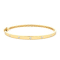 14k 3MM Flat Flush Setting Stacking Diamond Bangle by Orlina Fine