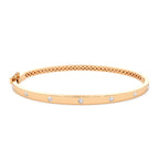 14k 3MM Flat Flush Setting Stacking Diamond Bangle - view 2