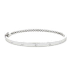 14k 3MM Flat Flush Setting Stacking Diamond Bangle - view 3