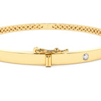 14k 3MM Flat Flush Setting Stacking Diamond Bangle - view 5