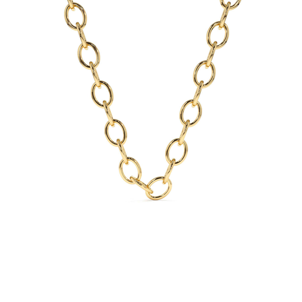 14K Oval Link Cable Chain Necklace by Orlina Fine