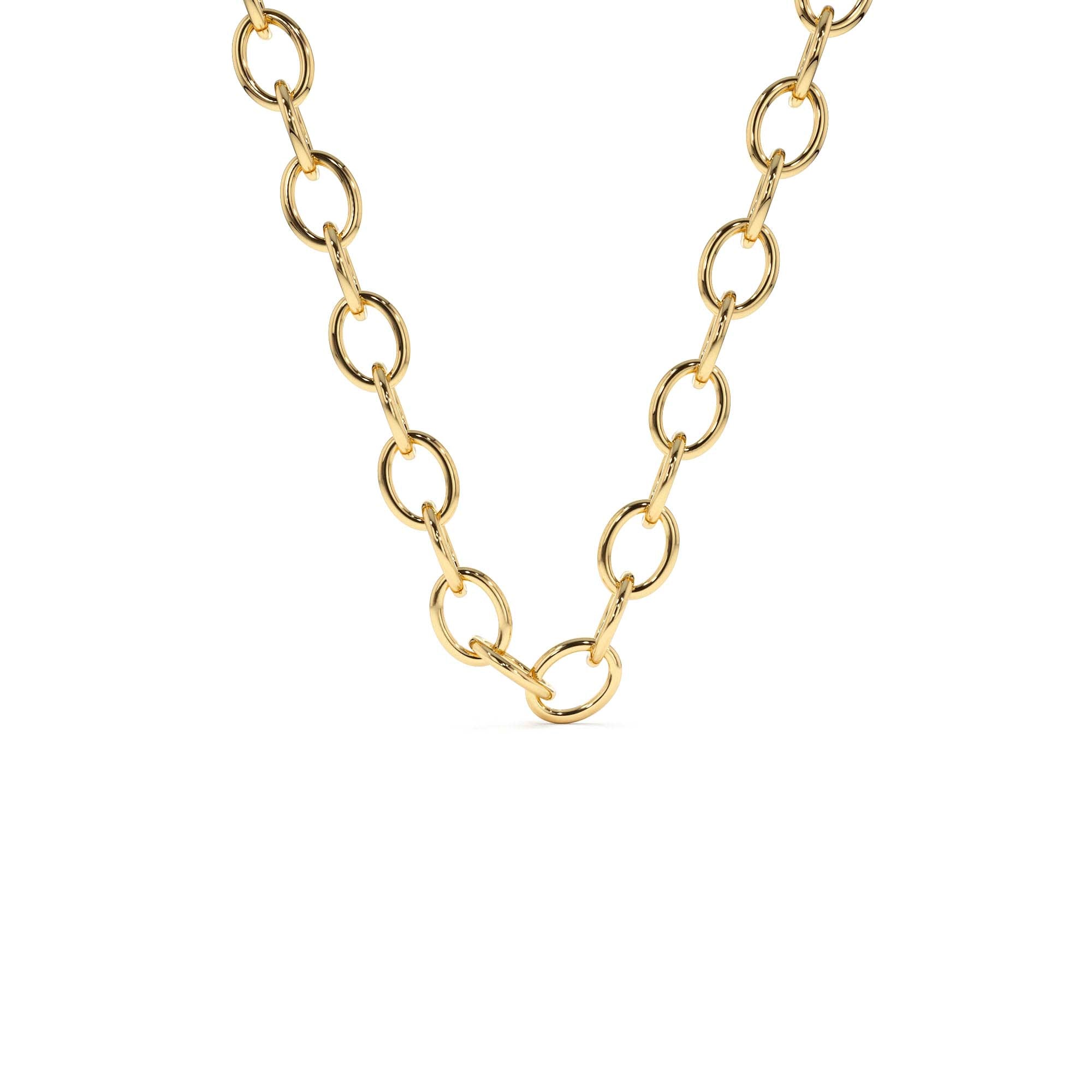 14K Oval Link Cable Chain Necklace by Orlina Fine