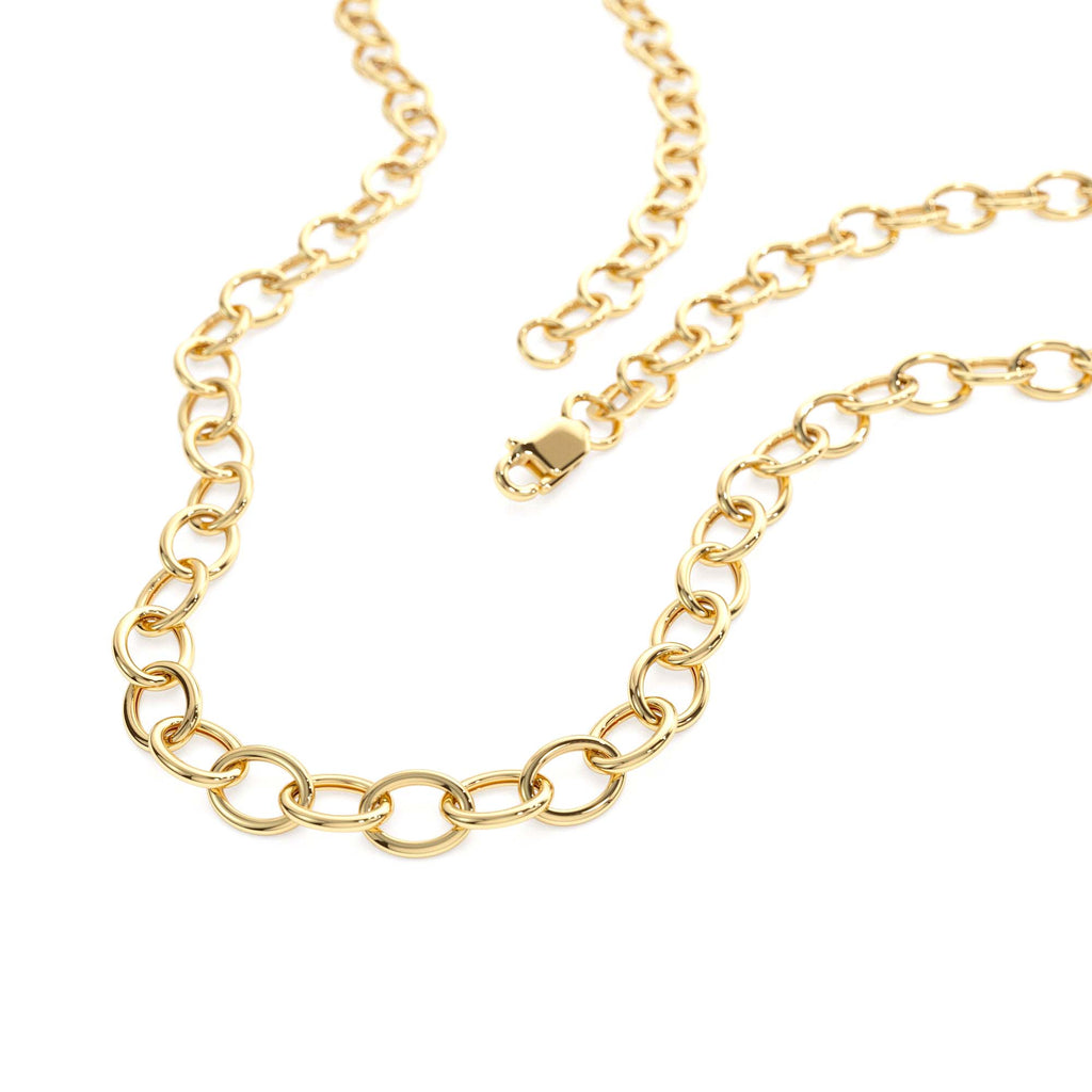 14K Oval Link Cable Chain Necklace - view 2