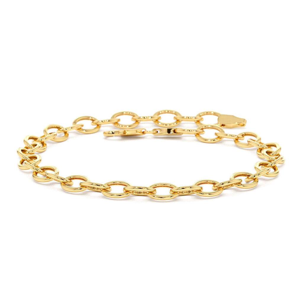 14K Oval Link Cable Chain Bracelet by Orlina Fine
