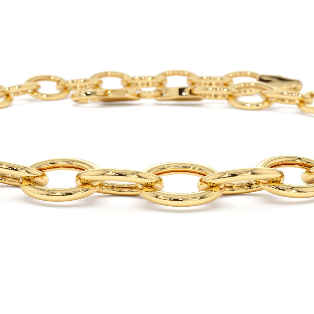 14K Oval Link Cable Chain Bracelet - view 3