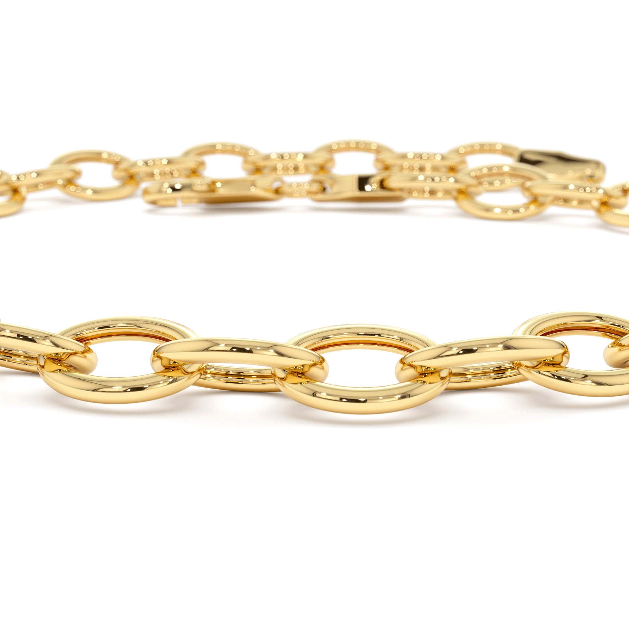 14K Oval Link Cable Chain Bracelet - view 3