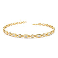 14K Gold Round and Baguette Diamond Bracelet by Orlina Fine