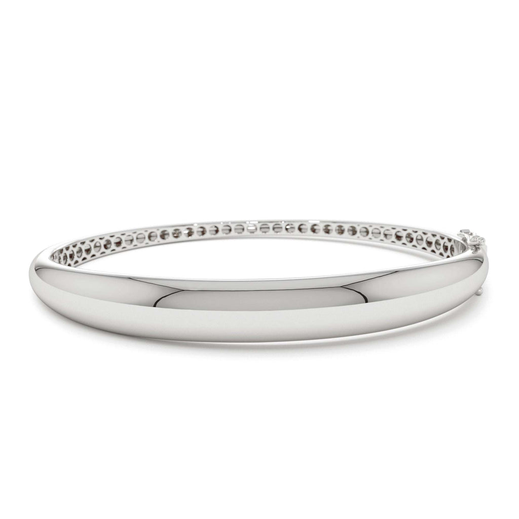 14K 7.5MM Classic Dome Gold Bangle Bracelet - view 3