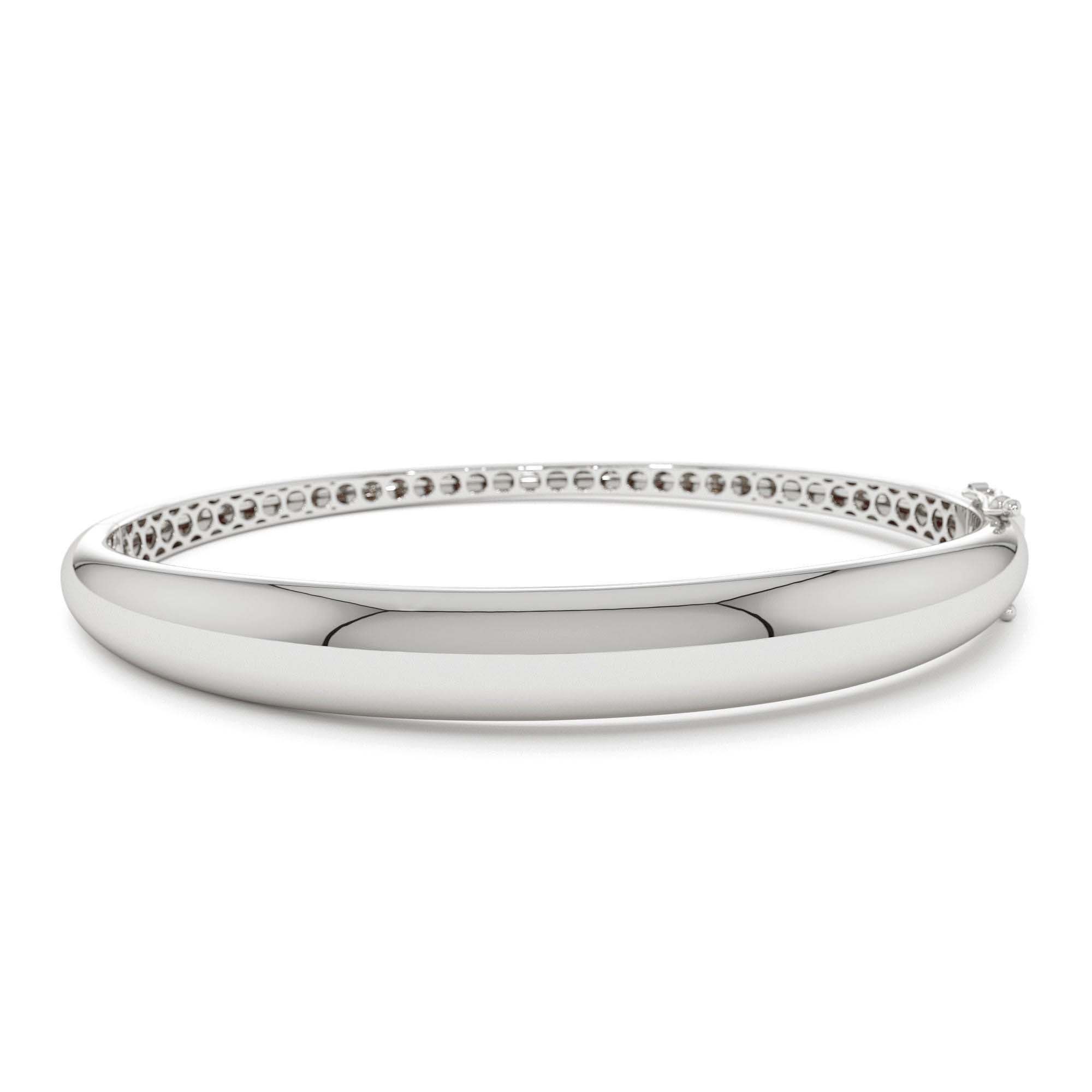14K 7.5MM Classic Dome Gold Bangle Bracelet - view 3