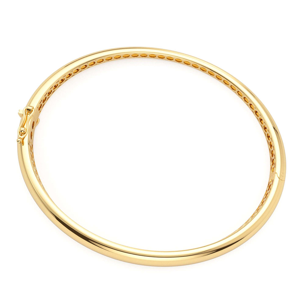 14K 7.5MM Classic Dome Gold Bangle Bracelet - view 4