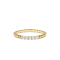 14K Stacking Dainty Beaded Diamond Band by Orlina Fine
