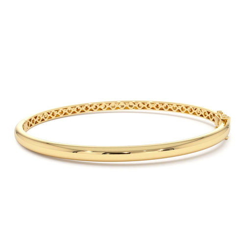 14k 3.5mm Dome Gold Bangle Bracelet by Orlina Fine