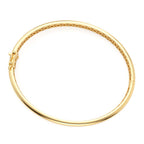 14k 3.5mm Dome Gold Bangle Bracelet - view 4