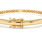14k 3.5mm Dome Gold Bangle Bracelet - view 5