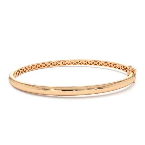 14k 3.5mm Dome Gold Bangle Bracelet - view 2