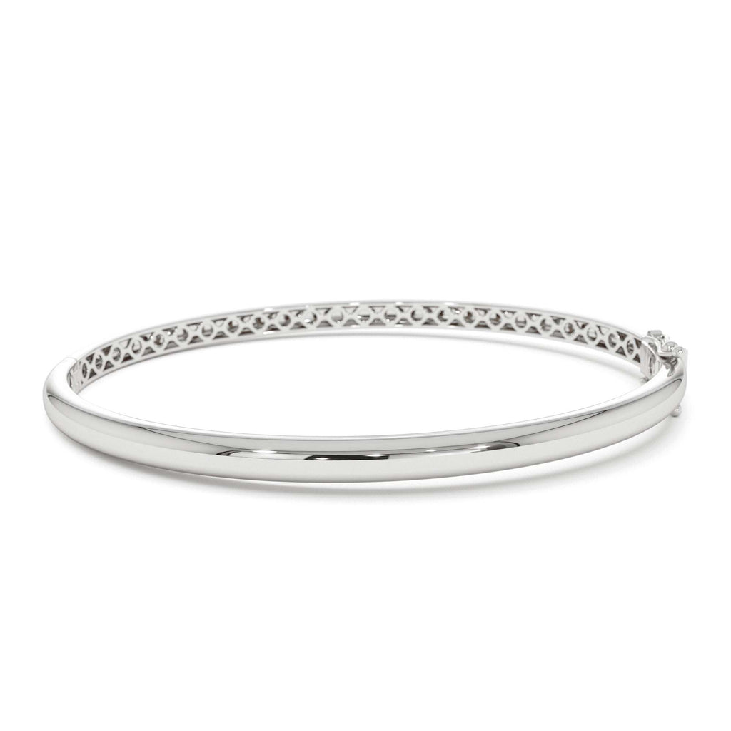 14k 3.5mm Dome Gold Bangle Bracelet - view 3