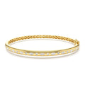 14k Flush Setting Marquise Shaped and Round Diamond Bangle by Orlina Fine