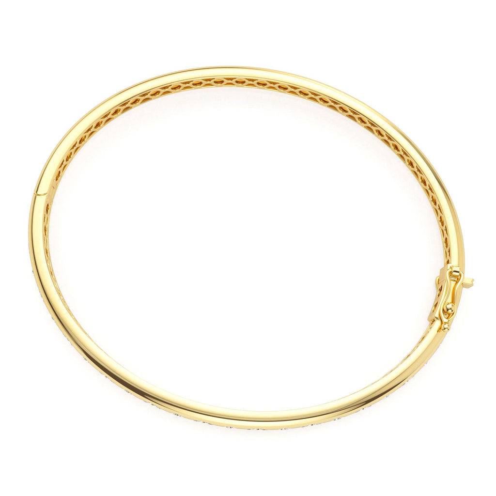 14k Flush Setting Marquise Shaped and Round Diamond Bangle - view 4
