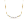14K Shared Prong Curved Diamond Necklace by Orlina Fine