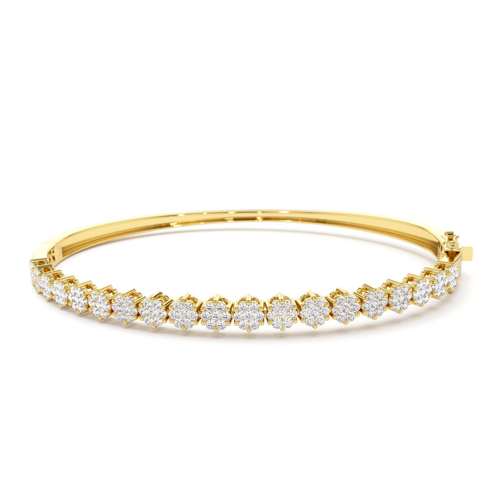14k 1.15ctw Luxurious Cluster Diamond Bangle by Orlina Fine
