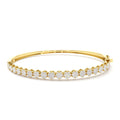 14k 1.15ctw Luxurious Cluster Diamond Bangle by Orlina Fine